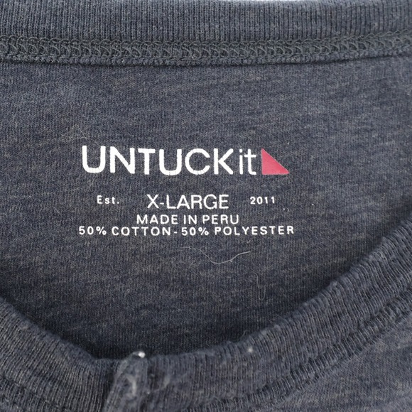 UNTUCKit Mens Henley Long Sleeve Shirt, Extra Large - Casual Button Up - Picture 5 of 7